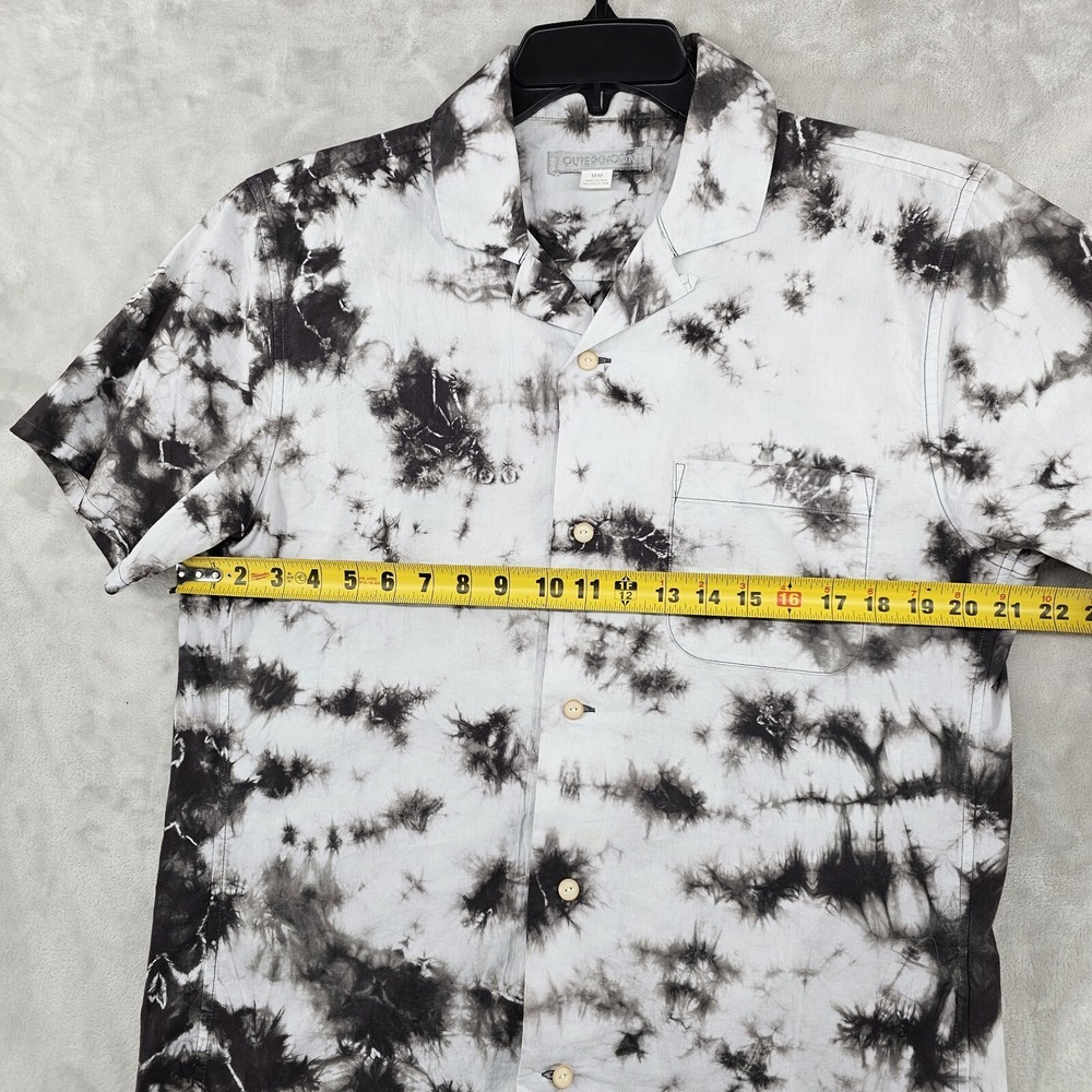 Outerknown Button Up Men Medium White Black Tie D… - image 4